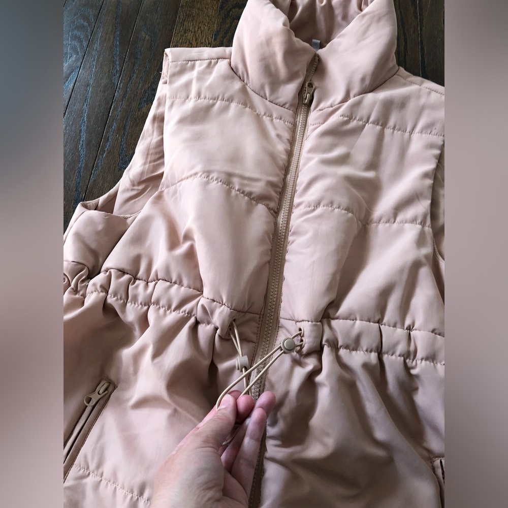 Motherhood Womens M Sleeveless Long Pregnancy Puffer Vest w/Pockets - Light Pink - Picture 6 of 13